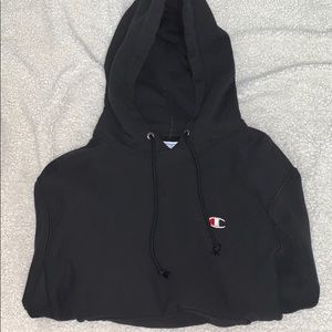 champion black reverse weave hoodie
